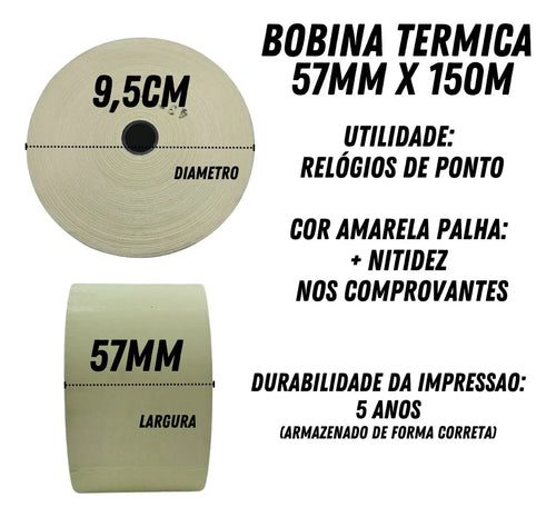 Bobina/Rolo Comprovante de relógio ponto iD Class